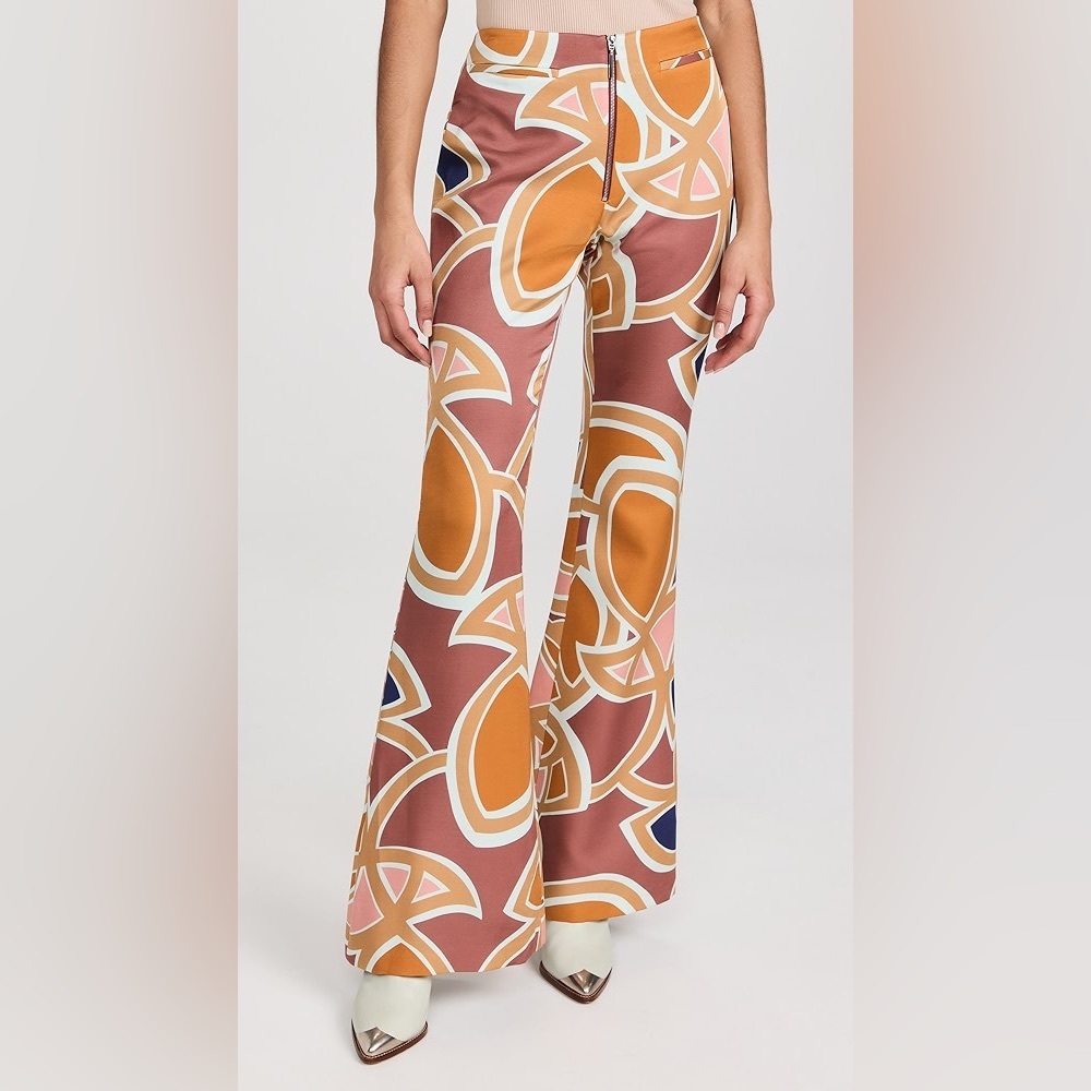 NWT Alexis Flared Daru Pant Abstract Orange